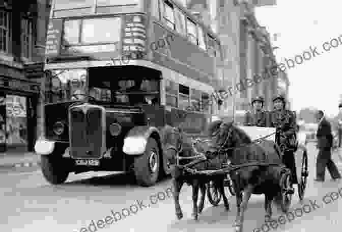 A Black And White Photograph Of London In 1939, With Double Decker Buses And People Walking Along The Streets. The Time Transporters: Trek 1 London England 1939