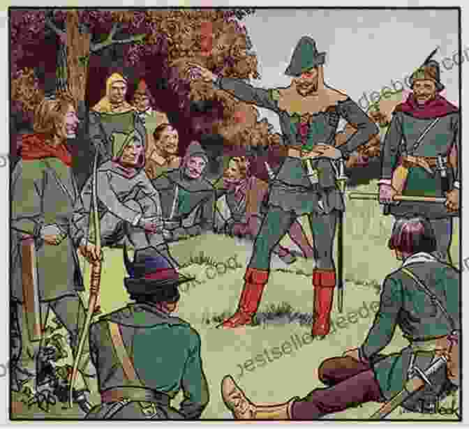 A Group Of Merry Men Led By Robin Hood, Armed With Bows And Arrows, Stand Defiantly In Sherwood Forest. The Merry Adventures Of Robin Hood (Sterling Unabridged Classics)