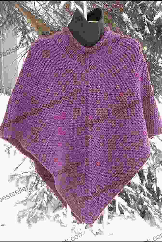 A Hooded Poncho In A Warm Burgundy With A Chunky Knit Stitch Pattern. Back In Style: 30 Made Modern Sweaters Vests Bags Ponchos More