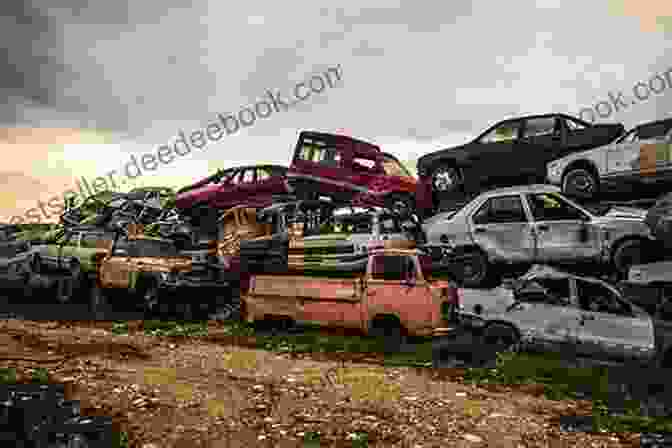 A Pile Of Old, Broken Down Cars In A Junkyard, Representing The Wasted Potential Of Abandoned Projects And Dreams. The Junkyard Of False Starts: A Cautionary Tale