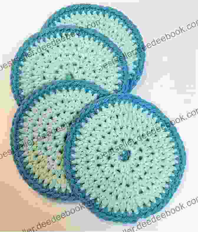A Set Of Crochet Coasters In Shades Of Blue And Green, Inspired By The Geothermal Pools Of Iceland Northern Lights Crochet: 10 Crochet Projects Inspired By Iceland S Beauty