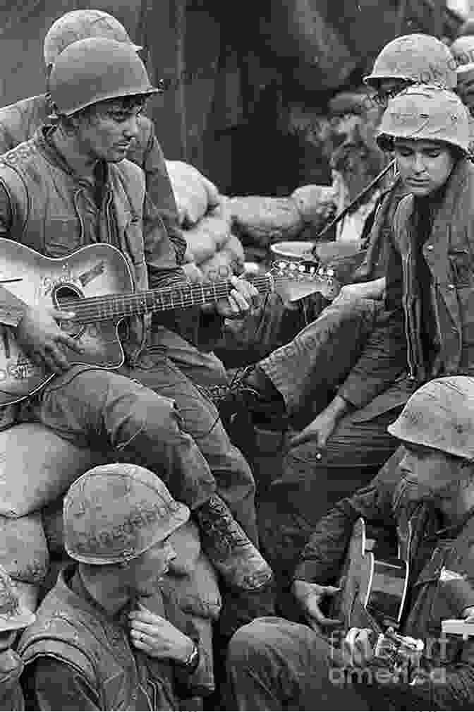 A Soldier Playing Guitar For His Fellow Soldiers During World War I. Singing Soldiering And Sheet Music In America During The First World War