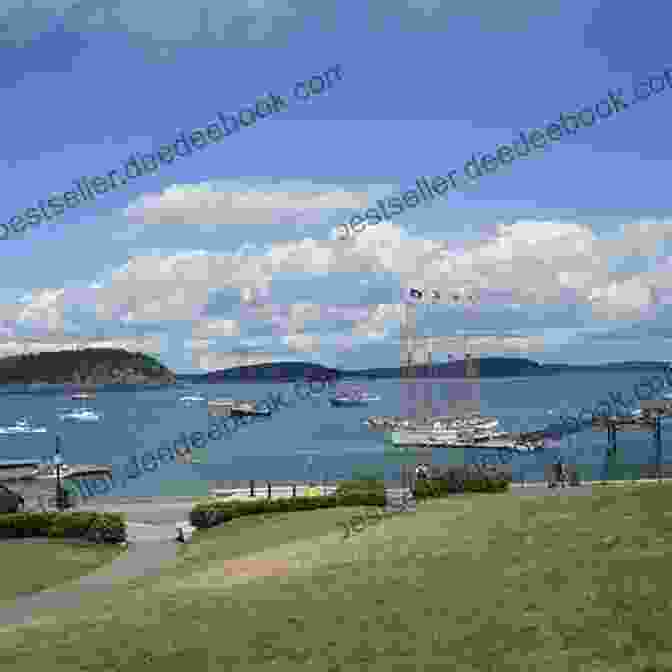 A Sunset View Of The Bar Harbor Retirement Home From Across Frenchman Bay, With The Silhouette Of The Mansion Against The Golden Hues Of The Sky The Bar Harbor Retirement Home For Famous Writers (And Their Muses): A Novel