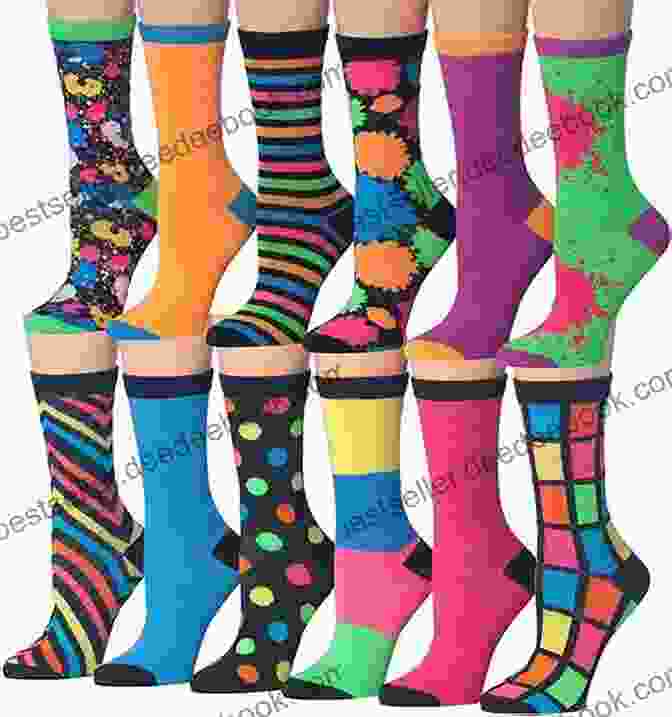 A Variety Of Colorful And Patterned Socks More Fun Socks: 6 Unique Projects With Personality (Knit)