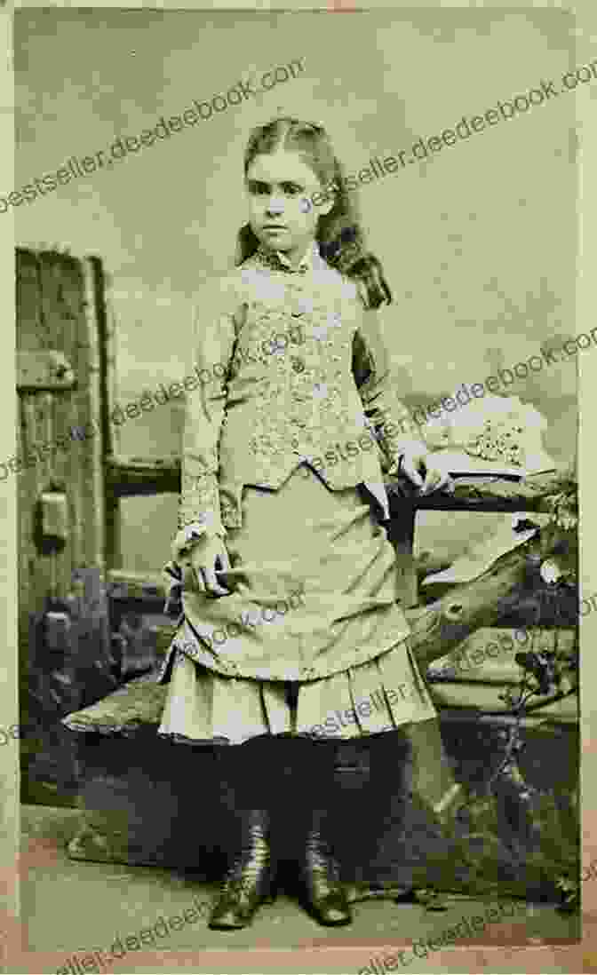 A Young Girl In A Victorian Dress, Standing In Front Of A Large House. Our Little English Cousin Blanche McManus