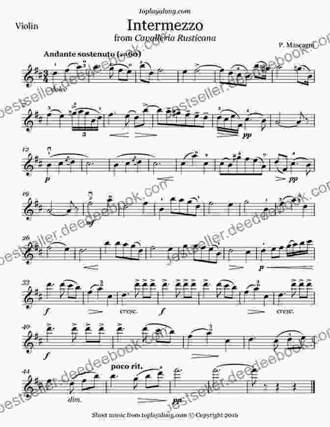 Intermezzo From Cavalleria Rusticana By Jack Ray 101 Popular Songs For Violin Jack Ray