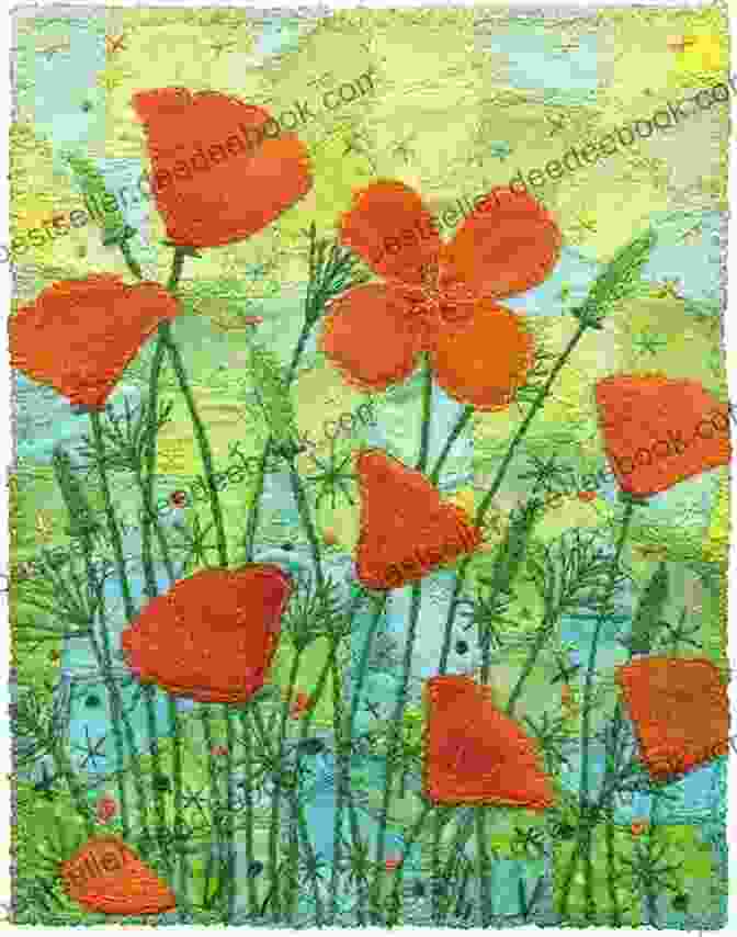 Vibrant Stitched Poppy Stitched Textiles: Flowers Bobby Britnell