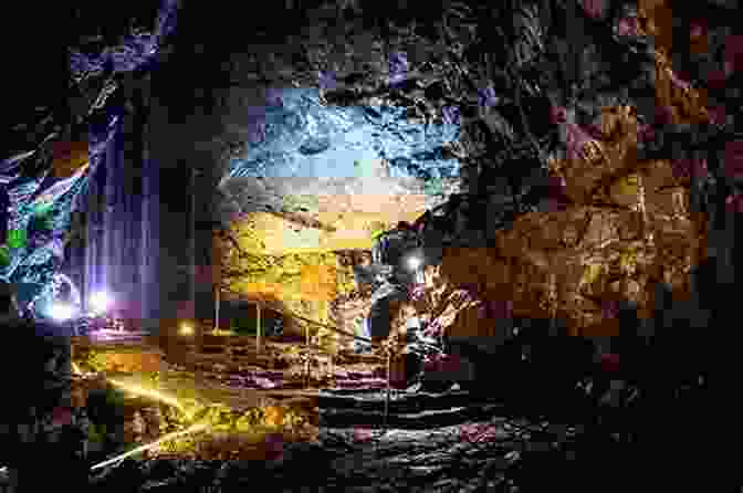 Visitors Embarking On A Guided Tour Of Blue John Cavern, Illuminated By Colorful Lights Blue John S Cavern: Time Travel Rocks (Crystal Cave Adventures 1)